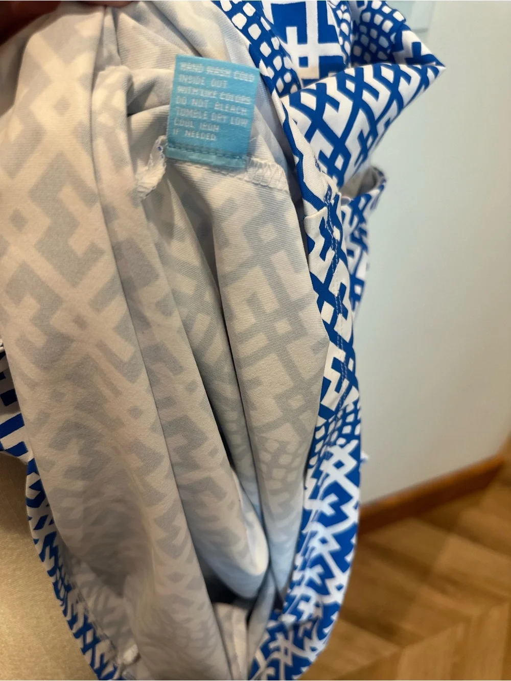 J McLaughlin Lola Dress, Blue/wht Geometric, Catalina Cloth Jersey, Sz S, nwt - Picture 7 of 7